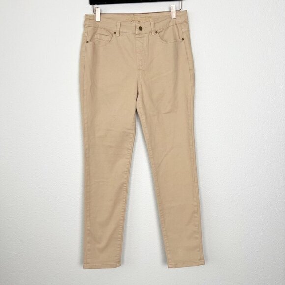 Soft Surroundings Tan High-Rise 5 Pocket Pull On Leggings Jeggings Stretch Small - Picture 2 of 8